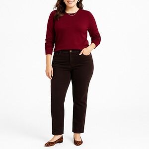 Jones New York Women's Brown Stretch Straight Casual Jeans Pants Size 12 Neutral